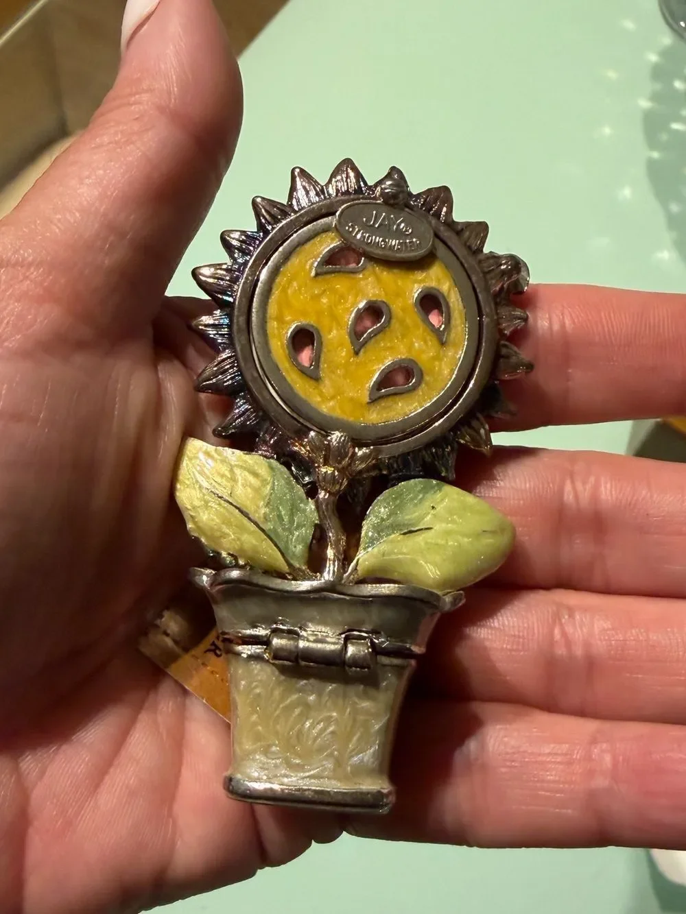 JAY STRONGWATER Vintage Allegra sunflower pot mini frame box NWT